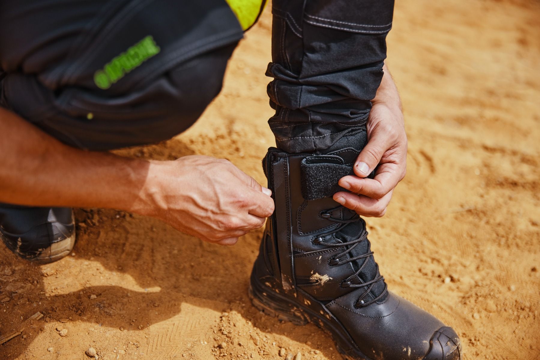 Combat High Leg Safety Boot - Hi-Vis Trousers